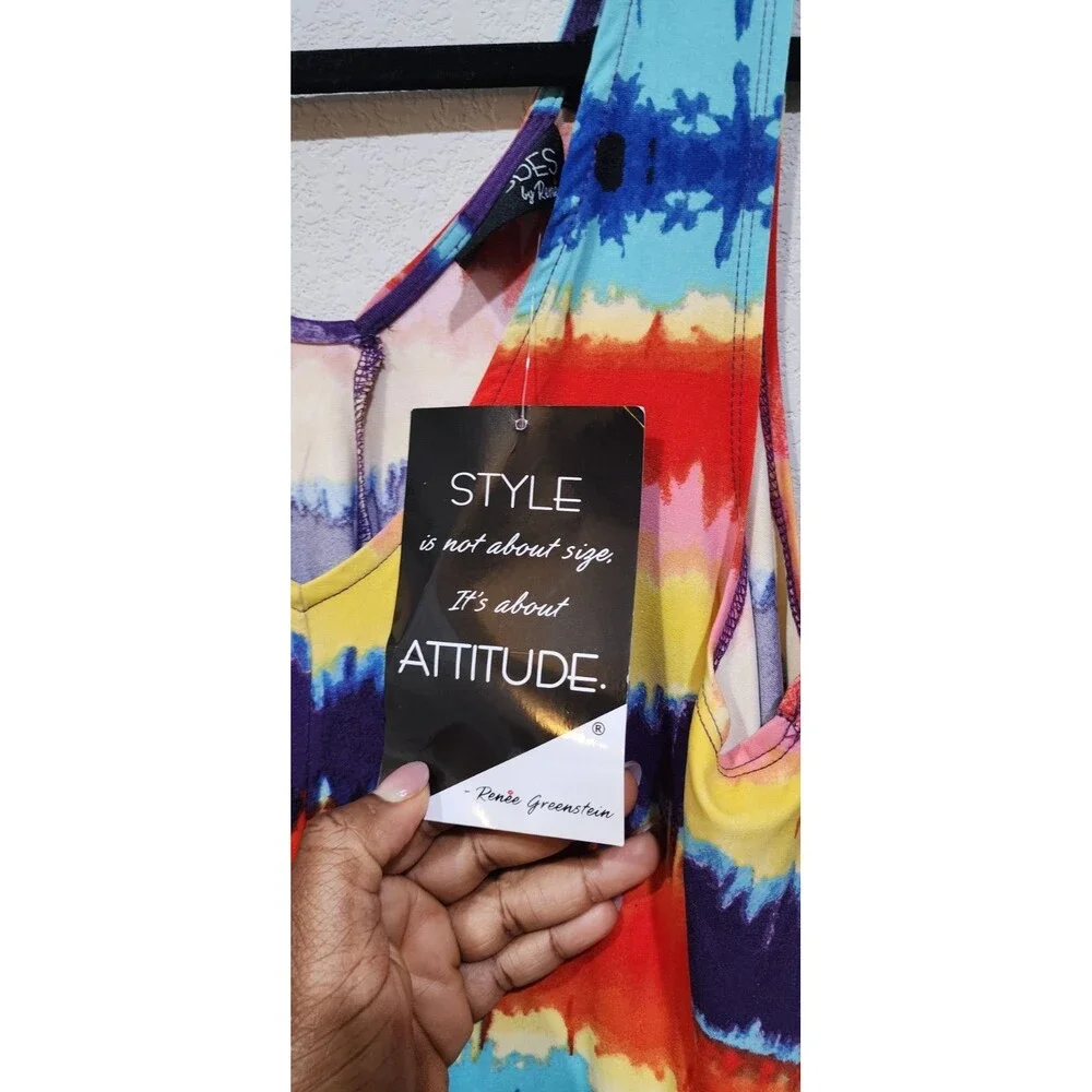 Attitudes by Renee Women's Textured Knit Tie Dye Midi Dress Desert Size S